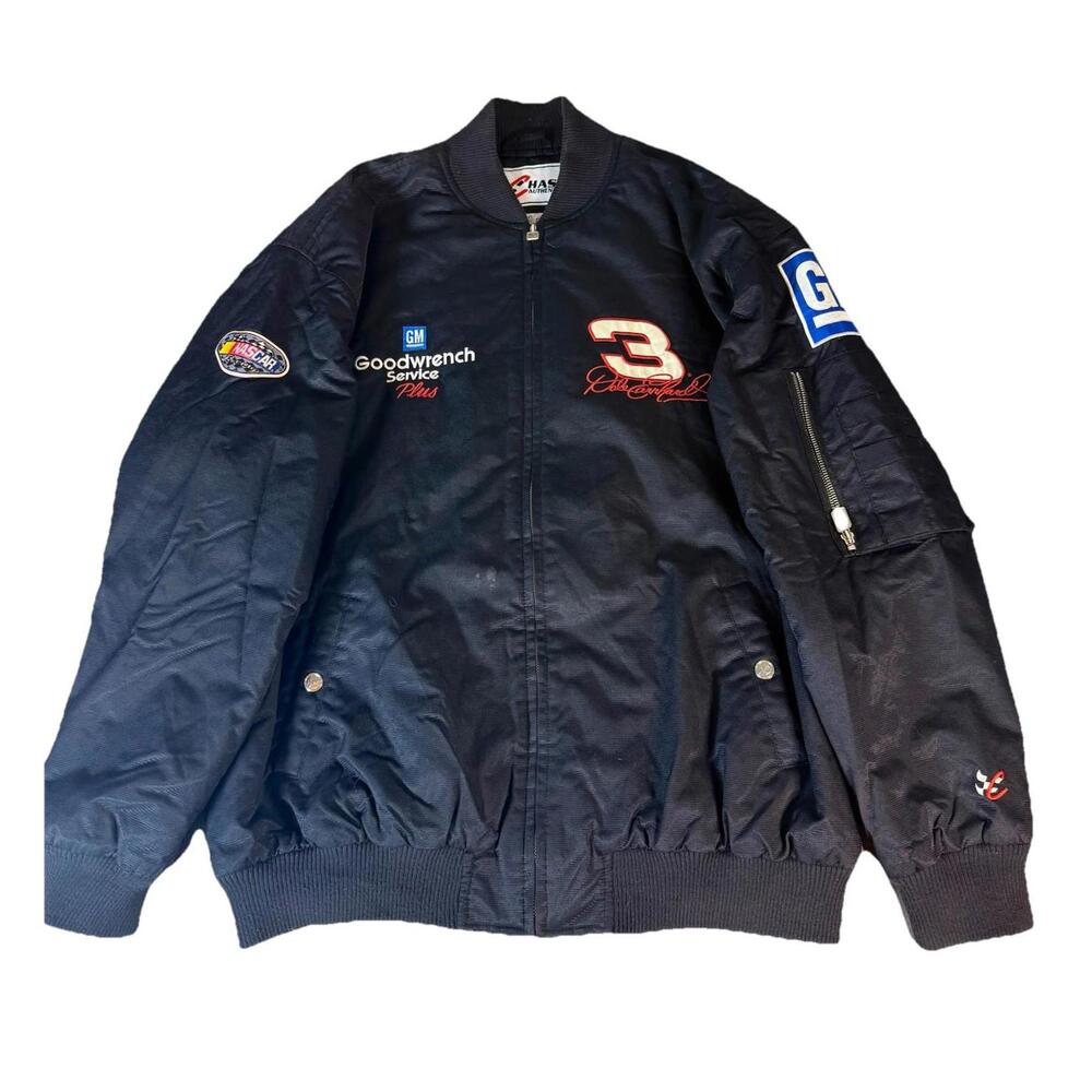 VTG 90’s Chase Auth XL Nylon Dale Earnhardt Sr The Man Bomber Jacket NASCAR Zip